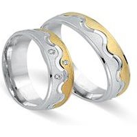 🦚 Trauringe 750er Gelb- Weissgold 3 Brillanten 🦚 Trauringe 750er Gelb- Weissgold 3 Brillanten