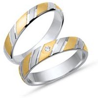 🦚 Eheringe 750er Gelb- Weissgold mit Diamant 🦚 Eheringe 750er Gelb- Weissgold mit Diamant