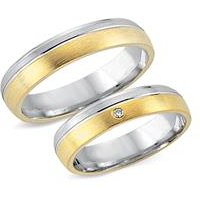 🦚 Eheringe 333er Gelb- Weissgold mit Brillant 🦚 Eheringe 333er Gelb- Weissgold mit Brillant