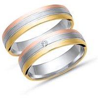🦚 Eheringe 750er Tricolorgold mit Brillant 🦚 Eheringe 750er Tricolorgold mit Brillant
