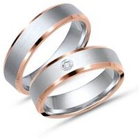 🦚 Trauringe 585er Weiss- Rotgold mit Diamant 🦚 Trauringe 585er Weiss- Rotgold mit Diamant