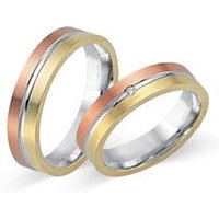 🦚 Trauringe 750er Tricolorgold mit Diamant 🦚 Trauringe 750er Tricolorgold mit Diamant