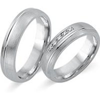 🦚 Eheringe 333er Weissgold 5 Diamanten 🦚 Eheringe 333er Weissgold 5 Diamanten