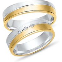🦚 Eheringe 750er Gelb- Weissgold 3 Diamanten 🦚 Eheringe 750er Gelb- Weissgold 3 Diamanten