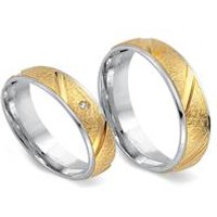 🦚 Eheringe 750er Gelb- Weissgold mit Diamant 🦚 Eheringe 750er Gelb- Weissgold mit Diamant