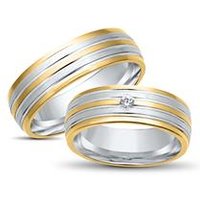 🦚 Eheringe 333er Gelb- Weissgold mit Diamant 🦚 Eheringe 333er Gelb- Weissgold mit Diamant