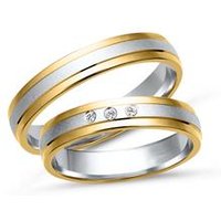 🦚 Eheringe 750er Gelb- Weissgold 3 Diamanten 🦚 Eheringe 750er Gelb- Weissgold 3 Diamanten