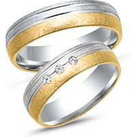 🦚 Trauringe 333er Gelb- Weissgold 3 Brillanten 🦚 Trauringe 333er Gelb- Weissgold 3 Brillanten