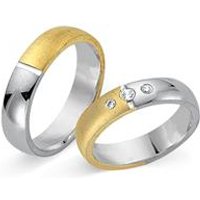 🦚 Trauringe 585er Gelb- Weissgold 3 Diamanten 🦚 Trauringe 585er Gelb- Weissgold 3 Diamanten