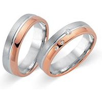 🦚 Trauringe 750er Weiss- Rotgold 3 Diamanten 🦚 Trauringe 750er Weiss- Rotgold 3 Diamanten