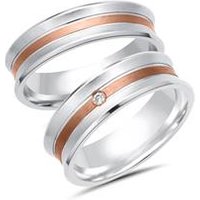 🦚 Eheringe 333er Weiss- Rotgold mit Diamant 🦚 Eheringe 333er Weiss- Rotgold mit Diamant