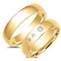 🦚 Trauringe 333er Gelbgold 3 Diamanten 🦚 Trauringe 333er Gelbgold 3 Diamanten