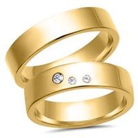 🦚 Trauringe 750er Gelbgold 3 Diamanten 🦚 Trauringe 750er Gelbgold 3 Diamanten