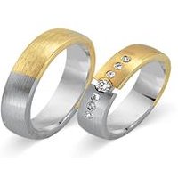 🦚 Trauringe 585er Gelb- Weissgold 7 Brillanten 🦚 Trauringe 585er Gelb- Weissgold 7 Brillanten