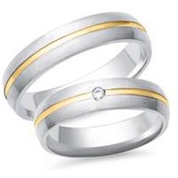 🦚 Eheringe 333er Gelb- Weissgold mit Diamant 🦚 Eheringe 333er Gelb- Weissgold mit Diamant