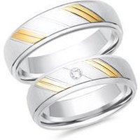 🦚 Trauringe 585er Gelb- Weissgold mit Diamant 🦚 Trauringe 585er Gelb- Weissgold mit Diamant