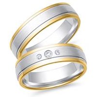 🦚 Eheringe 333er Gelb- Weissgold 3 Diamanten 🦚 Eheringe 333er Gelb- Weissgold 3 Diamanten