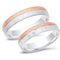 🦚 Trauringe 750er Weiss- Rotgold 4 Diamanten 🦚 Trauringe 750er Weiss- Rotgold 4 Diamanten