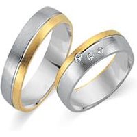 🦚 Trauringe 750er Gelb- Weissgold 3 Diamanten 🦚 Trauringe 750er Gelb- Weissgold 3 Diamanten