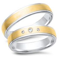 🦚 Eheringe 333er Gelb- Weissgold 3 Diamanten 🦚 Eheringe 333er Gelb- Weissgold 3 Diamanten