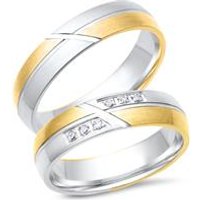 🦚 Trauringe 585er Gelb- Weissgold 6 Brillanten 🦚 Trauringe 585er Gelb- Weissgold 6 Brillanten