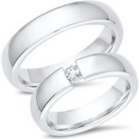 🦚 Trauringe 333er Weissgold mit Diamant 🦚 Trauringe 333er Weissgold mit Diamant