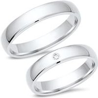 🦚 Eheringe 585er Weissgold mit Diamant 🦚 Eheringe 585er Weissgold mit Diamant