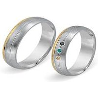 🦚 Eheringe 333er Gelb- Weissgold 3 Diamanten 🦚 Eheringe 333er Gelb- Weissgold 3 Diamanten