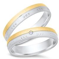 🦚 Trauringe 333er Gelb- Weissgold mit Diamant 🦚 Trauringe 333er Gelb- Weissgold mit Diamant