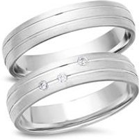 🦚 Eheringe 333er Weissgold 3 Diamanten 🦚 Eheringe 333er Weissgold 3 Diamanten