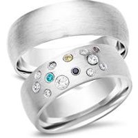 🦚 Eheringe 333er Weissgold 13 Diamanten 🦚 Eheringe 333er Weissgold 13 Diamanten