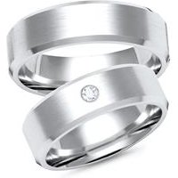 🦚 Trauringe 333er Weissgold mit Diamant 🦚 Trauringe 333er Weissgold mit Diamant