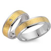 🦚 Eheringe 750er Gelb- Weissgold mit Diamant 🦚 Eheringe 750er Gelb- Weissgold mit Diamant