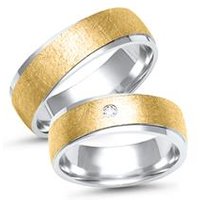 🦚 Eheringe 333er Gelb- Weissgold mit Diamant 🦚 Eheringe 333er Gelb- Weissgold mit Diamant