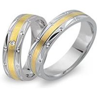 🦚 Trauringe 585er Gelb- Weissgold mit Diamant 🦚 Trauringe 585er Gelb- Weissgold mit Diamant