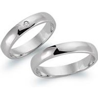 🦚 Trauringe 333er Weissgold mit Diamant 🦚 Trauringe 333er Weissgold mit Diamant