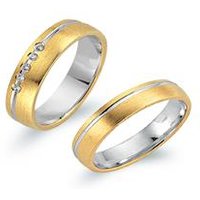 🦚 Eheringe 585er Gelb- Weissgold 5 Diamanten 🦚 Eheringe 585er Gelb- Weissgold 5 Diamanten