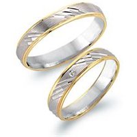 🦚 Eheringe 750er Gelb- Weissgold mit Diamant 🦚 Eheringe 750er Gelb- Weissgold mit Diamant