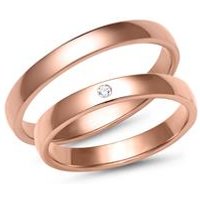 🦚 Trauringe 333er Rotgold mit Diamant 🦚 Trauringe 333er Rotgold mit Diamant