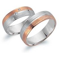 🦚 Trauringe 585er Weiss- Rotgold 3 Brillanten 🦚 Trauringe 585er Weiss- Rotgold 3 Brillanten