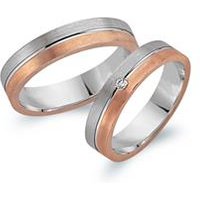 🦚 Eheringe 585er Weiss- Rotgold mit Brillant 🦚 Eheringe 585er Weiss- Rotgold mit Brillant