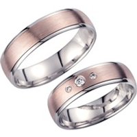 🦚 Eheringe Rot- und Weißgold mit Brillanten Breite 5,5 mm 🦚 Eheringe Rot- und Weißgold mit Brillanten Breite 5,5 mm