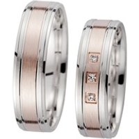 🦚 Eheringe Rot- und Weißgold mit Brillanten Breite 5,5 mm 🦚 Eheringe Rot- und Weißgold mit Brillanten Breite 5,5 mm