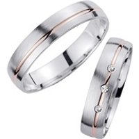 🦚 Eheringe Rot- und Weißgold mit Diamanten Breite 4,5 mm 🦚 Eheringe Rot- und Weißgold mit Diamanten Breite 4,5 mm