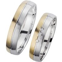 🦚 Eheringe Gelb- und Weißgold mit Brillanten Breite 4,5 mm 🦚 Eheringe Gelb- und Weißgold mit Brillanten Breite 4,5 mm