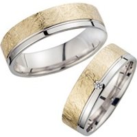 🦚 Eheringe Gelb- und Weißgold mit Brillant Breite 6 mm 🦚 Eheringe Gelb- und Weißgold mit Brillant Breite 6 mm