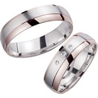 🦚 Eheringe Rot- und Weißgold mit Diamanten Breite 5,5 mm 🦚 Eheringe Rot- und Weißgold mit Diamanten Breite 5,5 mm