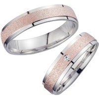 🦚 Eheringe Rot- und Weißgold mit Diamant Breite 5 mm 🦚 Eheringe Rot- und Weißgold mit Diamant Breite 5 mm