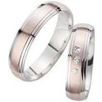 🦚 Eheringe Rot- und Weißgold mit Diamanten Breite 5 mm 🦚 Eheringe Rot- und Weißgold mit Diamanten Breite 5 mm