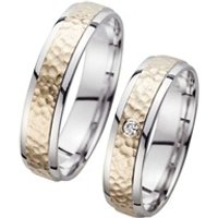 🦚 Eheringe Gelb- und Weißgold mit Diamant Breite 5 mm 🦚 Eheringe Gelb- und Weißgold mit Diamant Breite 5 mm
